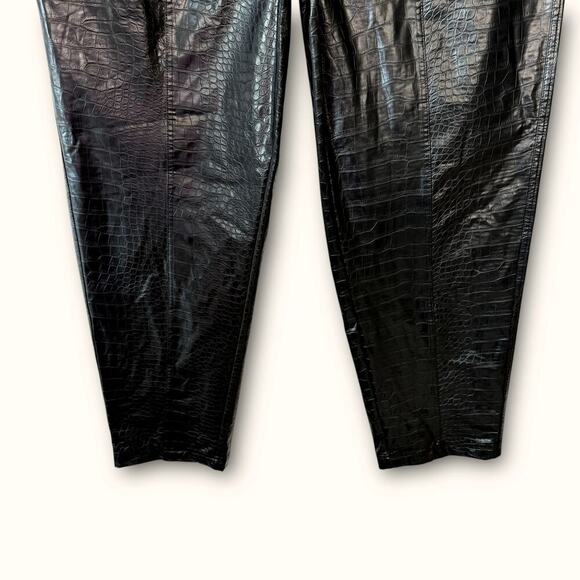 A New Day Faux Snakeskin Straight Leg Pants High Rise Women Size 14 Black New - Picture 5 of 12